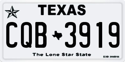 TX license plate CQB3919