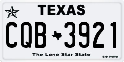 TX license plate CQB3921