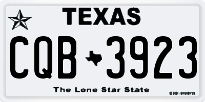 TX license plate CQB3923