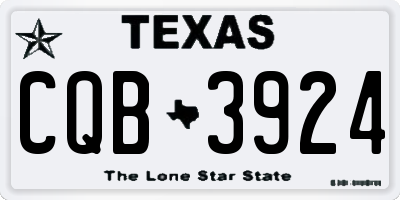 TX license plate CQB3924