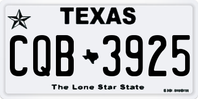 TX license plate CQB3925