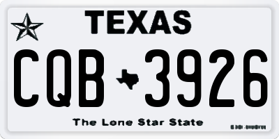 TX license plate CQB3926