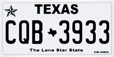 TX license plate CQB3933