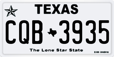 TX license plate CQB3935