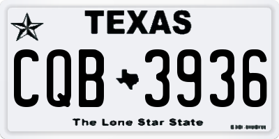TX license plate CQB3936
