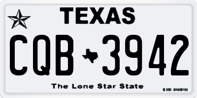 TX license plate CQB3942