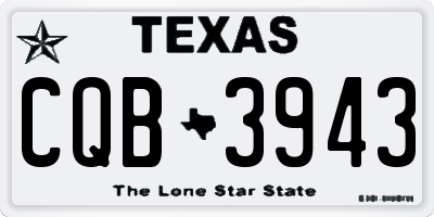 TX license plate CQB3943