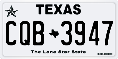TX license plate CQB3947