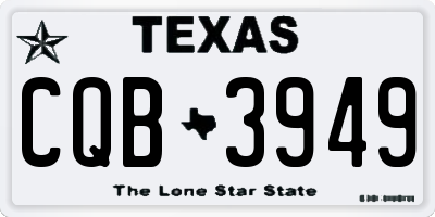 TX license plate CQB3949