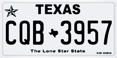 TX license plate CQB3957
