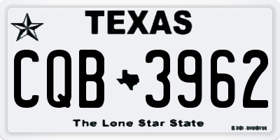 TX license plate CQB3962