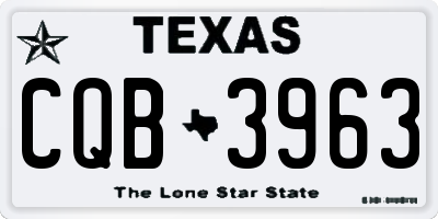 TX license plate CQB3963