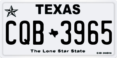 TX license plate CQB3965