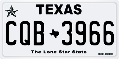 TX license plate CQB3966