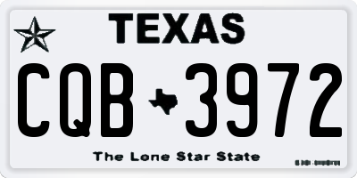 TX license plate CQB3972