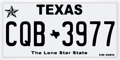 TX license plate CQB3977