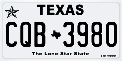 TX license plate CQB3980
