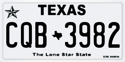 TX license plate CQB3982
