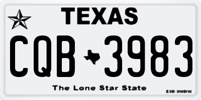 TX license plate CQB3983