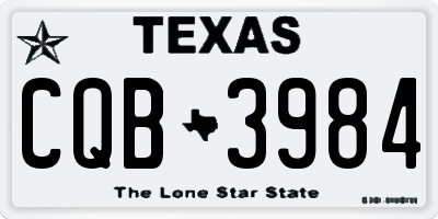 TX license plate CQB3984