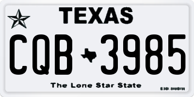 TX license plate CQB3985