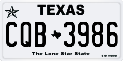 TX license plate CQB3986