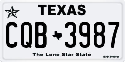 TX license plate CQB3987
