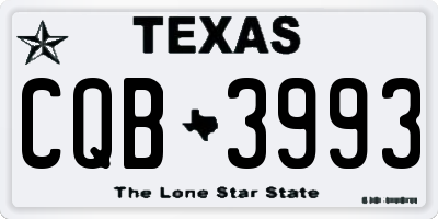 TX license plate CQB3993