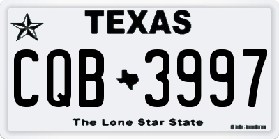 TX license plate CQB3997
