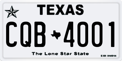 TX license plate CQB4001