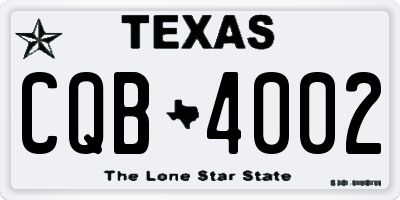 TX license plate CQB4002