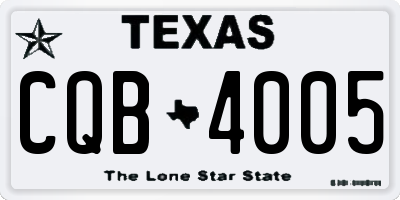 TX license plate CQB4005