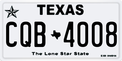 TX license plate CQB4008