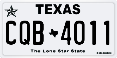 TX license plate CQB4011