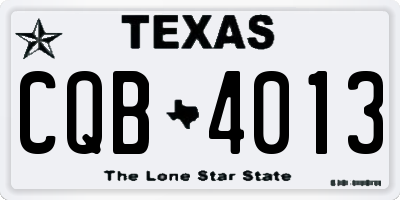 TX license plate CQB4013