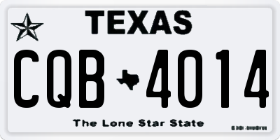 TX license plate CQB4014