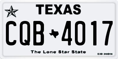 TX license plate CQB4017