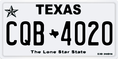 TX license plate CQB4020