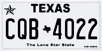 TX license plate CQB4022