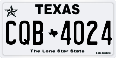 TX license plate CQB4024