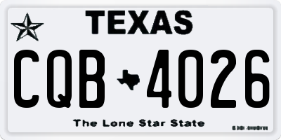 TX license plate CQB4026