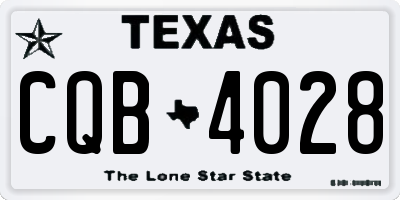 TX license plate CQB4028