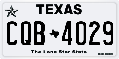 TX license plate CQB4029