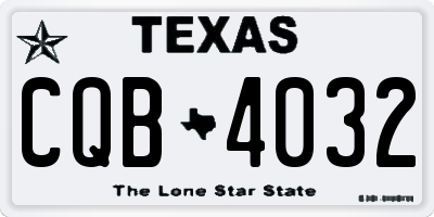 TX license plate CQB4032