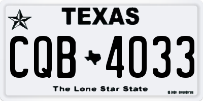 TX license plate CQB4033