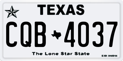 TX license plate CQB4037