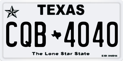 TX license plate CQB4040