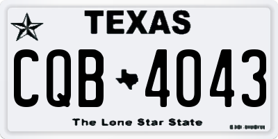TX license plate CQB4043
