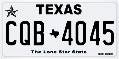 TX license plate CQB4045