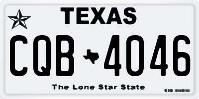 TX license plate CQB4046